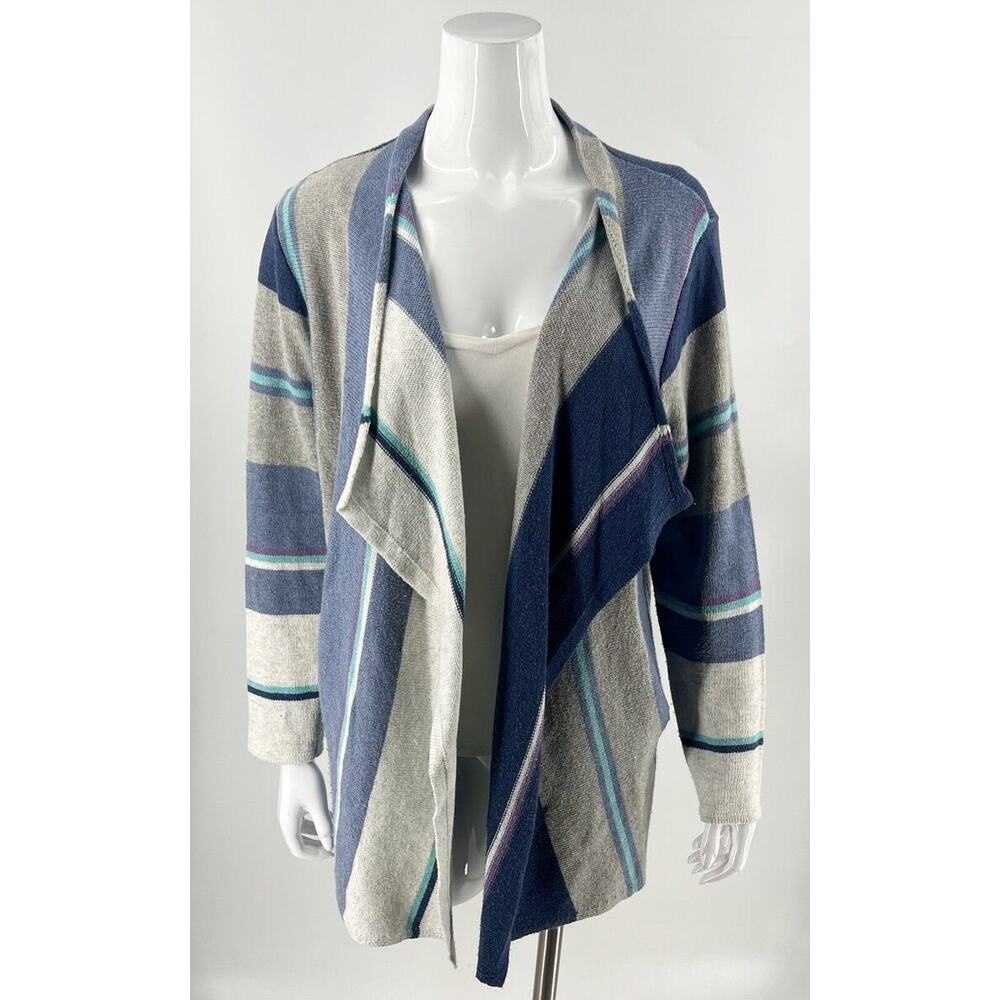J.Jill Open Front Striped Sweater‎ | Womens Size M Medium Petite | Long Sleeve - Picture 8 of 9